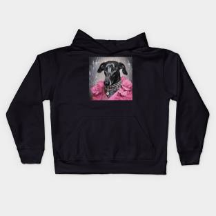 Black Greyhound Kids Hoodie